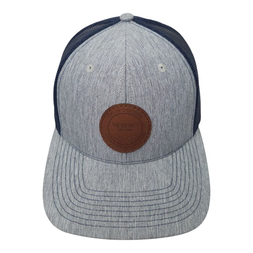 The District Coffee Company Logo Patch Mesh Strapback Cap Trucker Baseball Hat